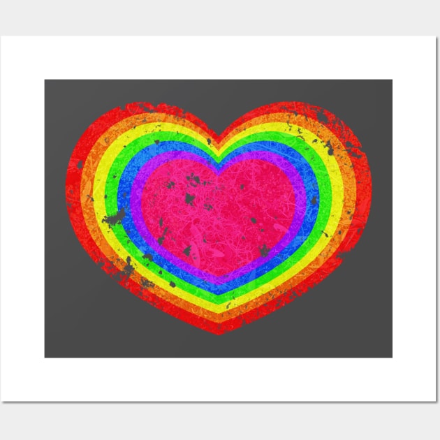 Rainbow Heart Wall Art by sambeawesome